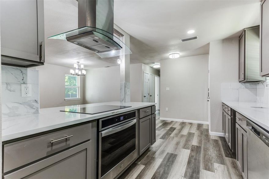 Beautifully renovated 3 bed, 2.5 bath home in Northlake Estates. This home is gorgeous inside and out with elegant upgrades as far as the eye can see. The kitchen is freshly updated to include newly installed stainless steel appliances, shaker style cabinets, quartz countertops, a kitchen island and comes with the refrigerator. The main living areas feature luxury vinyl flooring, decorative and recessed lighting. The living room is spacious with an electric fireplace as well as large windows providing plenty of natural light.  The home has been freshly painted both on the interior and on the exterior. Along with energy-efficient LED lighting, the windows and ceiling fans have been replaced. The primary bedroom is separate from the other bedrooms with a walk in closet and ensuite bathroom with exquisite tile and countertops. The secondary bedrooms share an updated hallway bathroom and one of the secondary bedrooms has a ensuite half bath. The large backyard backs up to Bradfield Creek and includes a covered patio, newly installed privacy fence and a storage shed. This home is ready for immediate move-in! The landlord is open to accepting vouchers.