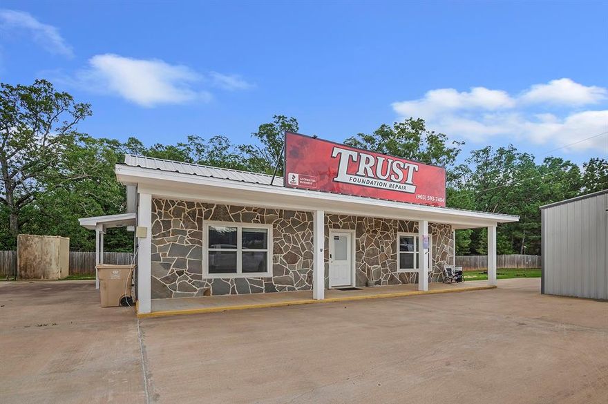 High visibility and high potential investment opportunity on Highway 69 in growing East Texas. Located just over 2 miles south of Bullard, this property offers over half an acre with approximately 258 feet of Highway 69 frontage directly across from a golf course. With steady daily traffic and surrounding development, this is an ideal location for owner operators or investors seeking flexible income potential.

Built in 2020, the main structure includes two private rooms currently used as offices and a large rear flex space with a full kitchen, walk in shower, and private exterior entrance. This area functions well as a break room, executive suite, or creative workspace. In 2023, a metal shop was added. It is fully spray foam insulated, heated, and cooled, and includes a large overhead door suitable for light industrial work, storage, or future business expansion.

Additional features include a concrete drive, ample parking, and space for signage. Property is currently occupied by the owner and used as a combination of business and personal space. Only the real estate is for sale. The existing business is not included in the transaction. Buyer and buyer’s agent to verify zoning, permitted uses, and any applicable restrictions. No survey available. Room sizes are approximate.

A rare opportunity to own a move in ready property in a high growth corridor with strong visibility and built in infrastructure