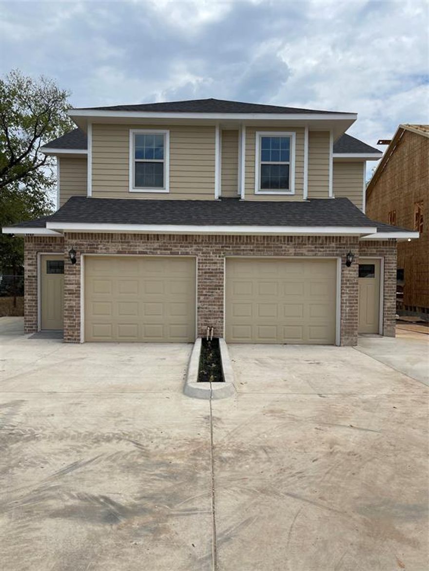 Elegantly designed and newly constructed townhomes, bathes in abundant natural light, boast a sophisticated living experience. The living area features a tastefully adorned beamed ceiling, creating an inviting and stylish ambiance. An open floor plan seamlessly connects living spaces, accentuated by a sliding door that leads to the backyard patio. All bedrooms conveniently located on the second floor providing privacy and each bathroom on the second floor has large stylish showers.

PLEASE SEE 1707 Ash Crescent 2nd half of townhome ($565,000 if bought together) (MLS# 20475259) If a lender is needed to purchase both properties together with a (Portfolio Loan) you have an option to call Stratford Lending Group (817-916-8135)