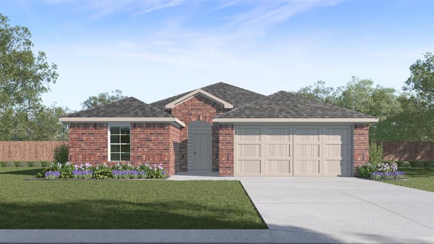 New! Spacious, open concept floor plan! Four bedrooms, two full baths, with large covered patio. Home includes, island kitchen, granite counters throughout, LED lighting, full sprinkler system, professionally engineered post tension foundation, and much more!
Come visit our D.R. Horton community located in the charming small town of Ennis also known as the Bluebonnet City. Located off I-45 approximately 35.4 miles from Downtown Dallas. The city of Ennis boosts the Big O Speedway, bluebonnet trails, area parks, Lake Bardwell, a drive-in movie theater, historic museums, and more! Stonewyck Farms features one-and two-story open-concept floorplans from 1,294 to 2,352 SF.  Stonewyck Farms offers something for everyone!
