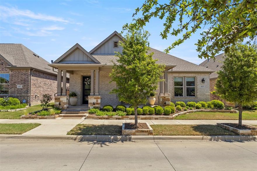 OPEN HOUSE THIS SATURDAY (MAY 2ND) FROM 11:00AM - 1:30PM. Welcome to 4825 Beaver Creek Drive—an elegant, highly upgraded retreat in Arlington’s premier 55+ active adult community, Viridian Elements. Built in 2020 and offering just over 2,500 sqft, this 2-bedroom + office, 2 bath home is designed for comfort, style, and easy living. The open-concept layout is filled with natural light and features a designer kitchen with custom white and grey cabinetry, a large island, and a wet bar with wine fridge and sink..perfect for entertaining. A 12-ft custom sliding glass door leads to your expanded covered patio, larger than the standard builder option, complete with stained stone flooring in an elegant design. Enjoy low-maintenance turf, a built-in outdoor kitchen, a custom gas fire pit, and professionally landscaped flower beds with stone borders running along the entire backyard fence. The spacious primary suite overlooks this tranquil oasis and includes a spa-like bath with a super shower and beach-entry design. Additional highlights include a Sonos speaker system throughout, custom stonework on the front porch and columns, and a welcoming front sitting area. This home is loaded with thoughtful upgrades and sits in one of DFW’s most sought-after 55+ communities with trails, pools, pickleball, events, and more. Discover the lifestyle you’ve been waiting for at 4825 Beaver Creek Drive.