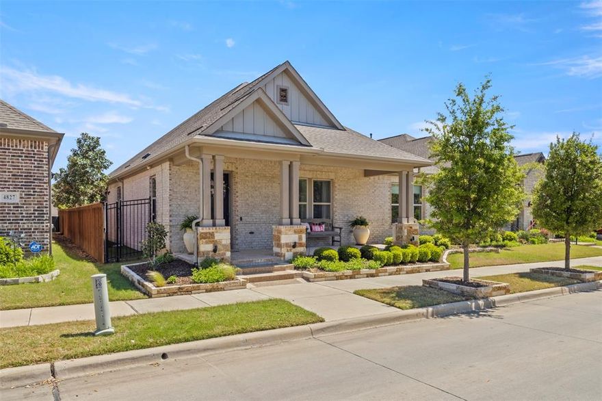 OPEN HOUSE THIS SATURDAY (MAY 2ND) FROM 11:00AM - 1:30PM. Welcome to 4825 Beaver Creek Drive—an elegant, highly upgraded retreat in Arlington’s premier 55+ active adult community, Viridian Elements. Built in 2020 and offering just over 2,500 sqft, this 2-bedroom + office, 2 bath home is designed for comfort, style, and easy living. The open-concept layout is filled with natural light and features a designer kitchen with custom white and grey cabinetry, a large island, and a wet bar with wine fridge and sink..perfect for entertaining. A 12-ft custom sliding glass door leads to your expanded covered patio, larger than the standard builder option, complete with stained stone flooring in an elegant design. Enjoy low-maintenance turf, a built-in outdoor kitchen, a custom gas fire pit, and professionally landscaped flower beds with stone borders running along the entire backyard fence. The spacious primary suite overlooks this tranquil oasis and includes a spa-like bath with a super shower and beach-entry design. Additional highlights include a Sonos speaker system throughout, custom stonework on the front porch and columns, and a welcoming front sitting area. This home is loaded with thoughtful upgrades and sits in one of DFW’s most sought-after 55+ communities with trails, pools, pickleball, events, and more. Discover the lifestyle you’ve been waiting for at 4825 Beaver Creek Drive.