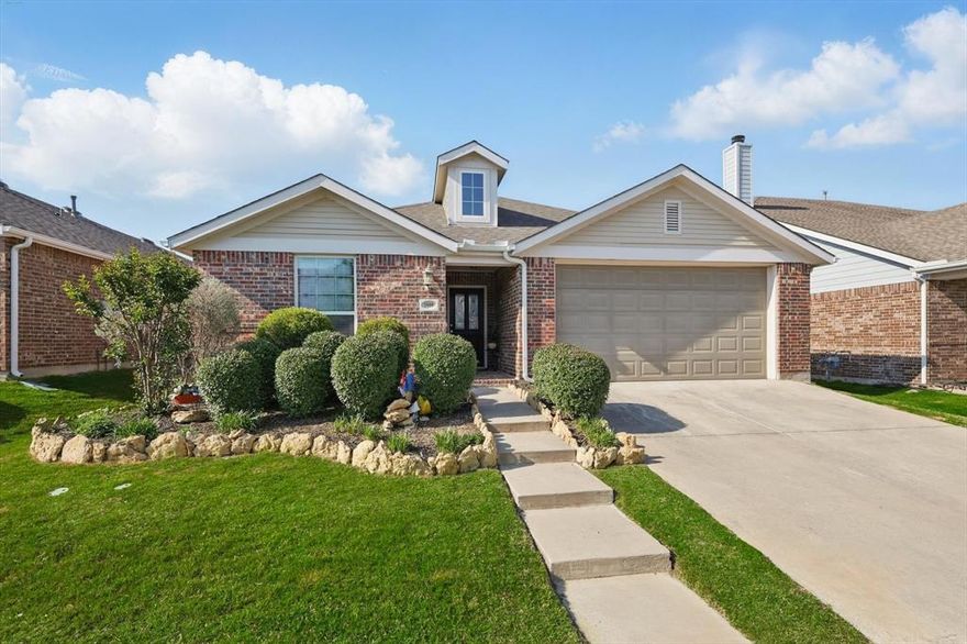 Welcome home to this charming one-story Highland South-facing home nestled in the popular Harvest neighborhood where amenities abound. The home boasts a perfect blend of style & comfort, offering a one story floor plan. The kitchen features sleek quartz countertops, stainless steel appliances, ample cabinet space, pantry for extra storage, a coffee bar, oversized island & adjacent dining space. The backyard offers brand new sod for a soon to be well-manicured lawn is ideal for landscaping enthusiasts. With its prime location near schools, parks & shopping, the Harvest community offers an array of amenities so there's plenty to do in your spare time. For those that love the outdoors, you'll find miles of walking, hiking & biking trails, along with parks, playgrounds, pools, splash pads & fishing on the lake. All this & more + Frontier cable & internet included in HOA dues. Brand new roof and gutters in March of 2025. HVAC recently serviced. New Microwave installed.