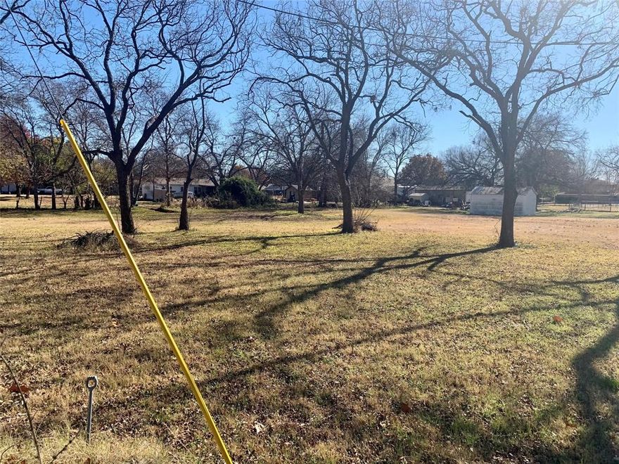 Good opportunity large lot suitable for a site built up home & room for a shop as well. Pretty scattered trees including pecan trees add to the beauty of this parcels vicinity This lot is located in an accessible area that is close to grocery store, city park, & schools. If a home is not what you desire, then use it for a commercial operation or just build you a shop to store needed items. Storage unit included. Fencing with double gates for easy in & out. No zoning or known restrictions. Drive by & take a look at what this tract has to offer. Just needs a new owner to put their stamp on it!