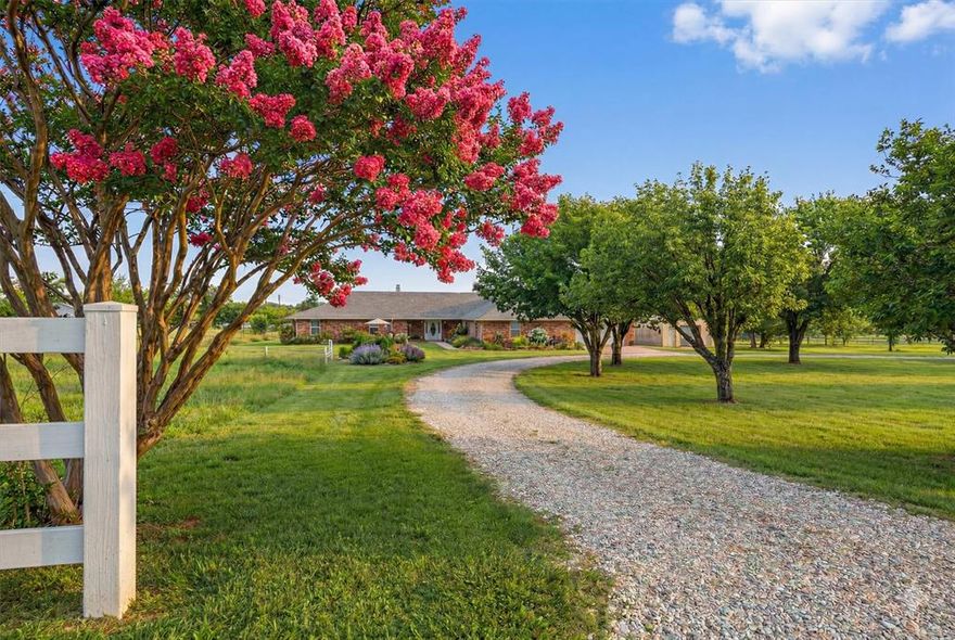 Welcome to your private 4-bedroom, 3-bath home that sits on 10 scenic acres, complete with a nice pond, scattered shade trees, and full fencing—perfect for outdoor adventures, weekend getaways, or everyday country living. Inside, the home offers a large living room, a cozy den, and a flexible dining room or office space to fit your lifestyle. The eat-in kitchen features generous counter space and is ideal for hosting gatherings or prepping for a day on the land. Large bedrooms provide comfortable accommodations, and the separate den and guest quarters with a private bath and closet make hosting family and friends a breeze. Outside, there’s plenty of space for fishing, hiking, ATV riding, horses or simply relaxing under the trees. A well-equipped shop adds functionality for storage, hobbies, or gear. This is the perfect escape for those looking to enjoy nature and wide-open space with all the comforts of home.