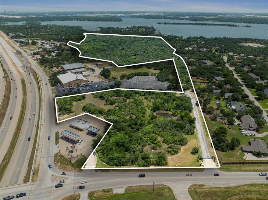 Located in charming Lakeside, TX, 8677 Jacksboro Highway is a rare 47.7-acre mixed-use opportunity featuring both commercial frontage and residential acreage—offering exceptional flexibility for development.

Key Highlights
Total Area: ~47.7 acres (~281,397?sq?ft)

Commercial Parcel: ~6.46 acres fronting Confederate Parkway (FM?1886), ideal for retail or service businesses with existing water access and power—though sewer is currently unavailable 

Residential Parcel: ~41.3 acres zoned residential, with street access via Holt and Claiborne, and an optional 1.895-acre tract offering a potential future curb cut to Watercress Drive. A well done residential development will have lake view access and an eastward view of downtown Fort Worth.

Utilities & Access
Water available at both ends of the commercial and residential tracts

Electricity already connected; sewer service not presently available 

Road Access: A paved right-of-way runs beside Lakeside Baptist Church, linking Confederate Parkway to the interior parcels 

Investment Potential
With zoning suited for mixed-use development, this property is well-positioned for: A retail or service strip along the Hwy frontage, Subdivision of residential lots in the rear acreage, Long-term land banking or phased build-out

Location Advantages
Nestled in the Dallas–Fort Worth metro corridor:

Within easy commuting distance to Fort Worth (˜30?min to DFW International Airport)

Situated adjacent to well-established residential enclaves, with low-density neighbor housing offering privacy yet proximity

8677 Jacksboro Highway is a versatile development canvas—ready for a commercial storefront, residential subdivision, or a combination tailored to market demand.