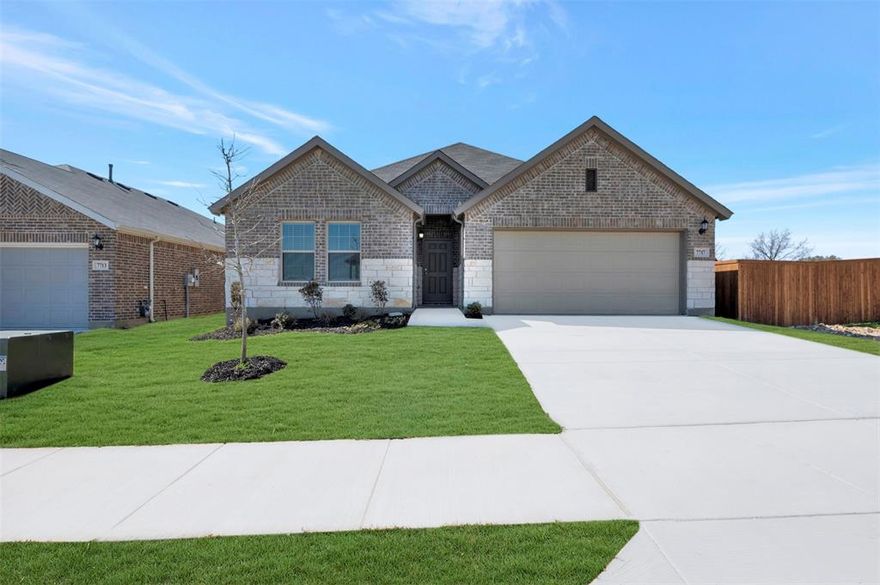Built by M-I Homes. This new construction home at 7717 Moosewood Drive offers thoughtfully designed living space throughout. This single-story home features an open-concept design that creates seamless flow throughout the main areas.

Key features include 4 bedrooms, 3 bathrooms, a covered patio, an open-concept floorplan design, a 2-car garage, and more! 

Entering the spacious foyer, you will find two private bedrooms and a full bathroom tucked off the entry. A third bedroom and third full bathroom can be conveniently found further down the foyer. On the other side of the foyer is a spacious and bright flex room, an ideal space for everything from a quiet reading lounge to a perfect playroom.

Continue into the open kitchen, dining area, and family room. Enjoy impressive included features throughout the kitchen such as granite countertops, a large kitchen island, and spacious upper and lower cabinets. The covered patio offers the perfect spot for outdoor entertaining!

The bright owner’s suite is tucked at the back of the home, privately off of the family room. The owner’s bedroom features two large windows for plenty of natural light. Enter your owner’s bath retreat through the upgraded double doors to find a large walk-in shower, optional double vanities, and a spacious walk in closet.

The neighborhood setting provides a peaceful residential environment, with quality design elements throughout the home. The proximity to local parks enhances the appeal for families seeking outdoor recreation opportunities nearby.

This Fort Worth home combines practical living spaces with the benefits of new construction, offering buyers the opportunity to be the first occupants of a well-designed single-story home. The thoughtful floorplan and quality construction make this an attractive option for those seeking a move-in ready home in the Fort Worth area.

Schedule your visit today!