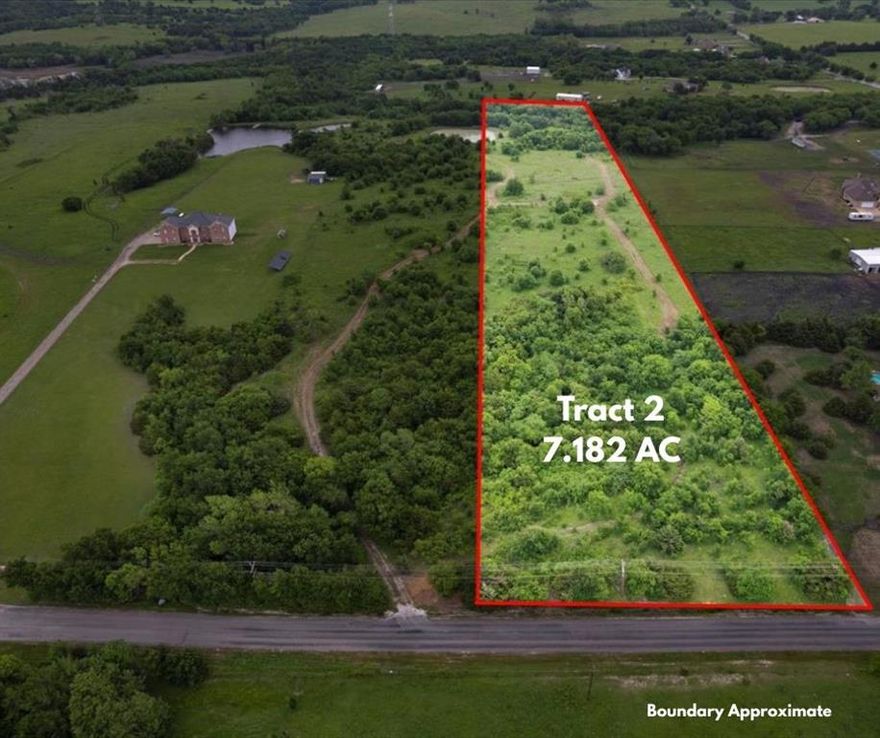 Presenting 7.182 acres of serenity in fantastic Farmersville. As a bonus, there is an adjacent 8.162 acres available as MLS 21118106. Thus your total acreage can be 15.34 acres, buy one parcel or buy both parcels, the choice is yours. The parcel provides defining views. The presentation is nature made with wooded frontage providing the privacy you desire, while the elevations provide the expansive view are seeking. Location is important and you are about 1.7 miles South of State Highway 380, which is your corridor East into McKinney, DFW and Sherman and West to Greenville and Josephine. Additionally, you are about a quarter mile to Farmersville Southlake Park and and a quick hop into downtown historic Farmersville. This is where convenience meets your new build lifestyle. Water and electric are at the street and adjacent properties. There is no flood plane impacting the property. Gentle Deed Restrictions protect your investment. Graphic boundary is approximate. Information deemed reliable but Buyer should perform due diligence.