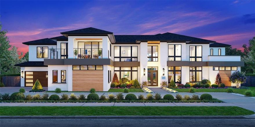 Another Exquisite Ron Davis Custom Home in The Hills of Kingswood in Frisco, a Gated community with 24 hour Security in Prime location near The Star, PGA HQ, Legacy West, and Stonebriar Mall and  abundance of other Frisco Amenities.     This sleek Dallas Modern design with stucco exterior, wood look tile accents and thin-profile windows offering abundance of light and views of big Texas sky.  Inside, enjoy refined living as you have come to expect in a Ron Davis Custom Home.  This home has 8272 Sq. Ft., 5BR, 5.2 Bth. 4 Car Gar + Golf Cart Garage on a Lot Sz.29,893 Sq. Ft lot with custom pool.  Enter to view an elegant two story foyer with statement chandelier and custom touches  designed to impress. An elegant Dining w Temp. Controlled Glass Wine Cabinet Display awaits plus a Study w Storage, Family Room w. 72” Linear Fireplace, flanked by built-in cabinetry,  Kitchen w. Wolfe Sub Zero Appliances + 10’ Island, quartzite countertops, Custom Cabinetry and Large Pantry Combined w Catering Kitchen, Butler’s Pantry, Master Down w Large Sitting Area & Coffee Bar, Spa Bath w Double Walk in Shower, Bidet, Huge Custom Wardrobe w Island, Ensuite Guest Bed Down, Media + Large Club Room & Bar Down.  Upstairs Game + Bar, 3 Additional Ensuite Bedrooms Up,+ bonus room, and second laundry, Exercise Room, Covered Veranda w Fireplace and Outdoor Kitchen w. grill station, radiant heaters, and the  pool.   
Outdoor living includes covered veranda with fireplace, . Four-car garage plus golf cart bay. Smart home ready with Control4 prewire. Two by six (2x6)  framing for Comfort Plus for superior breathability and sound insulation, tankless water heating, CAT 6 wiring.   Quality is apparent with every feature.