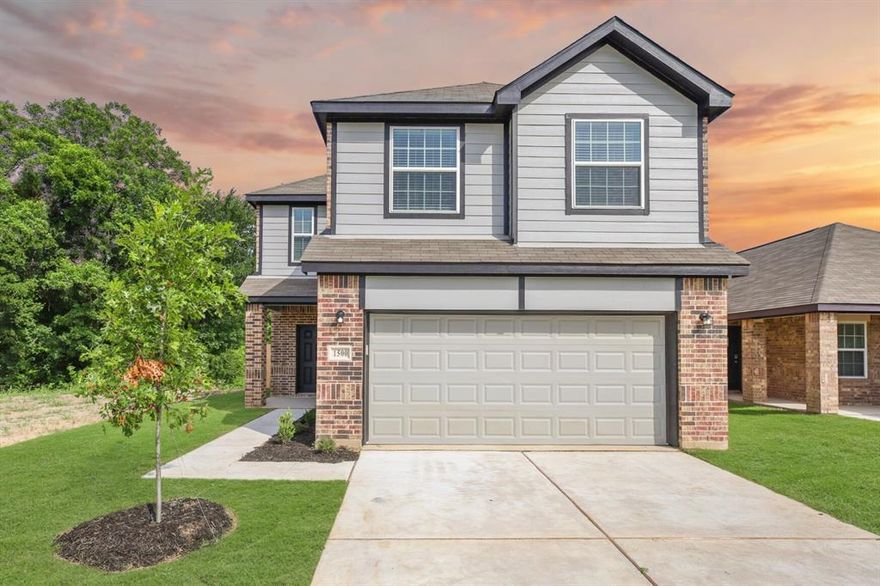Welcome home to Christian Meadows in Ennis, TX. The Lowry is a thoughtfully designed, two-story new construction home that offers space to gather downstairs and quiet comfort upstairs. With 4 bedrooms, 2.5 bathrooms, and a 2-car garage, this home balances everyday functionality with room to spread out. The first floor features an open layout designed for connection, with a peninsula-style kitchen that flows easily into both the living and dining areas—ideal for casual meals, entertaining, or staying connected while cooking. The kitchen includes 42-inch cabinetry, granite countertops, and stainless-steel appliances, offering a clean and practical workspace for daily use. Upstairs, all bedrooms are thoughtfully placed to create a more private retreat away from the main living areas. The Owner’s Suite provides a comfortable space to unwind, featuring double sinks with granite countertops, a sizable shower, and a walk-in closet. Located in the welcoming Christian Meadows community, this affordable new home combines modern finishes, functional design, and low-maintenance living—an easy place to settle in and feel at home.