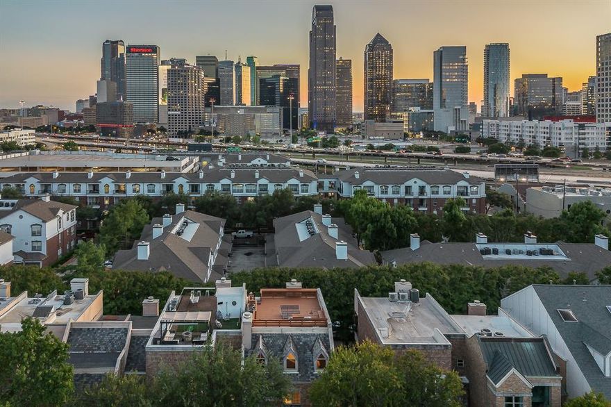 Modern 3-Story Townhome with Rooftop Deck & Skyline Views
Price Improvement!
 NO Mandatory HOA.   Discover urban living at its best in this stylish 3-story townhome located just minutes from Downtown Dallas. Designed for comfort and entertaining, this home features three private patios plus a rooftop deck offering breathtaking skyline views.

The open-concept layout showcases a modern kitchen with stainless steel appliances, quartz counters, and a large island perfect for gathering. Natural light fills the spacious living and dining areas, which flow seamlessly onto outdoor spaces for easy indoor-outdoor living.

Upstairs, the primary suite includes a spa-like bathroom, walk-in closet, and private balcony. The downstairs secondary bedroom  and gameroom provide flexibility for guests, family, or a home office. The rooftop deck serves as the ultimate retreat for morning coffee, evening cocktails, or enjoying the city lights.

Additional highlights include an attached garage, contemporary finishes throughout, and a low-maintenance, lock-and-leave lifestyle. Conveniently located near Dallas dining, nightlife, and major freeways, this home combines modern style with unbeatable location.