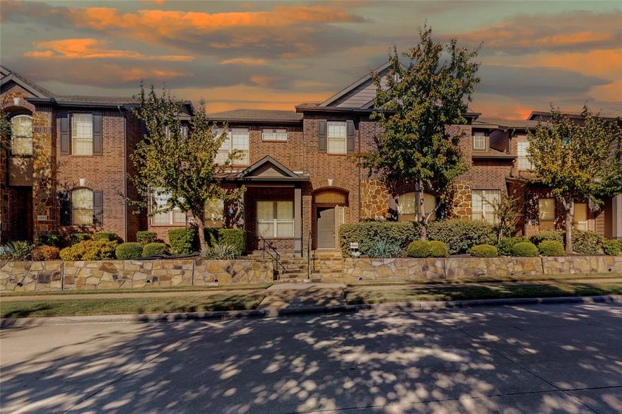 LOCATION!LOCATION! A must-see maintained townhome in the Emerald Valley community in Irving close to Major Highways, DFW airport, Restaurants, and Shopping. +This spacious 2 BR, 2.5 bath home features vaulted ceilings with a bedroom, bath, and office downstairs +The second floor has primary BR, powder bath, kitchen, Laundry, spacious Living room, and balcony +HOA maintains the front lawn + Close proximity to DFW airport, Shopping center and major employment HUBS