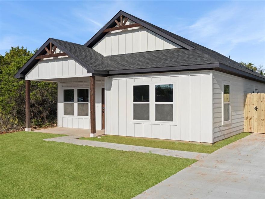 Your Perfect New Home in Granbury!
Discover 3527 Flint Rock Circle — a charming, thoughtfully designed 3-bedroom, 2-bath, 1,320 sq ft new build that feels welcoming from the moment you step inside. Sunlight fills the open floor plan, highlighting the luxury vinyl plank floors, gorgeous quartz countertops, and a cozy electric fireplace that lets you set the mood with customizable colors and gentle warmth.
The kitchen is a true heart-of-the-home space, complete with soft-close cabinets and brand-new appliances backed by a 1-year manufacturer warranty. A convenient mudroom off the laundry room makes daily life easier, offering the perfect spot to drop bags, boots, and backpacks.
Built with quality and peace of mind in mind, the home features 12+ attic insulation, durable smart siding with a 5-year labor and material warranty, and termite treatment applied at the stud level. Outside, the fully fenced backyard with a 6-foot privacy fence is ready for pets, play, or backyard gatherings. A two-year septic service warranty adds another layer of comfort.
The neighborhood offers so much to love — two private boat ramps, a sparkling community pool, and two parks to enjoy the outdoors. Plus, you’re just minutes from Granbury Lake, Downtown Granbury, local dining, and shopping.
Warm, stylish, and move-in ready, this home has everything you’ve been hoping to find.