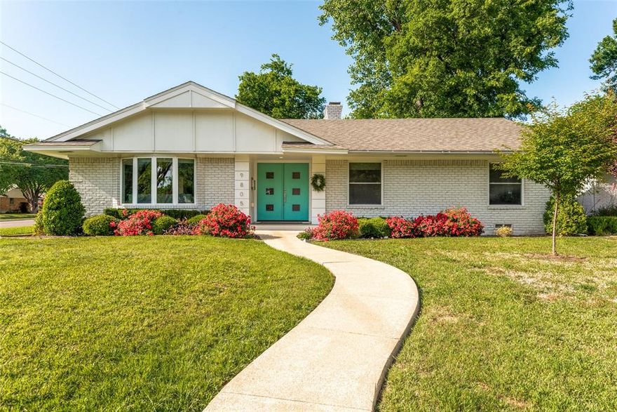 Lake Highlands mid-century modern showstopper in highly sought Lake Ridge Estates. Walk to White Rock Lake and walking trails. Pull up to stunning landscaping and double entry doors. It just gets better as you walk through the door to features which include- hardwood floors, quartz countertops, custom cabinets, low E windows, decorative glass subway tile backsplash, floating vanities in bathrooms with double sinks, SS appliances, gas cooking, 2 living areas, canned lighting, neutral tones, and abundance of natural light. Additional updates in 2018- board on board fence. 2019-HVAC unit, new roof, huge backyard covered patio with LED lighting. Hardwood floors in all living areas, dining, and kitchen, stone fireplace, and custom pantry for extra storage in the kitchen. 2020-Electric water heater, custom shades installed throughout. 2023-upgraded electrical wiring installed for EV charging. RISD schools with Award winning Lake Highlands Elementary. Close to restaurants and Arboretum.