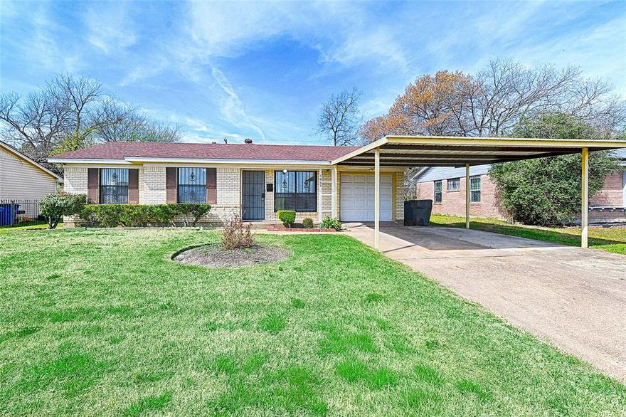 3-bedroom home in Polk Terrace offering strong investment potential or an excellent starter opportunity. This property features a functional layout with an eat-in kitchen equipped with a gas range, refrigerator, microwave, and included washer and dryer for added convenience. The home sits on a spacious lot with a fenced backyard, covered rear porch, and a storage building, providing plenty of outdoor utility and flexibility. Parking is a standout feature with a front-facing 1-car garage, detached 2-car carport, and an extended driveway to accommodate multiple vehicles. This property presents an opportunity for updates, making it ideal for investors, flippers, or buyers looking to add personal touches and build equity. Conveniently located in Dallas with easy access to major roads.