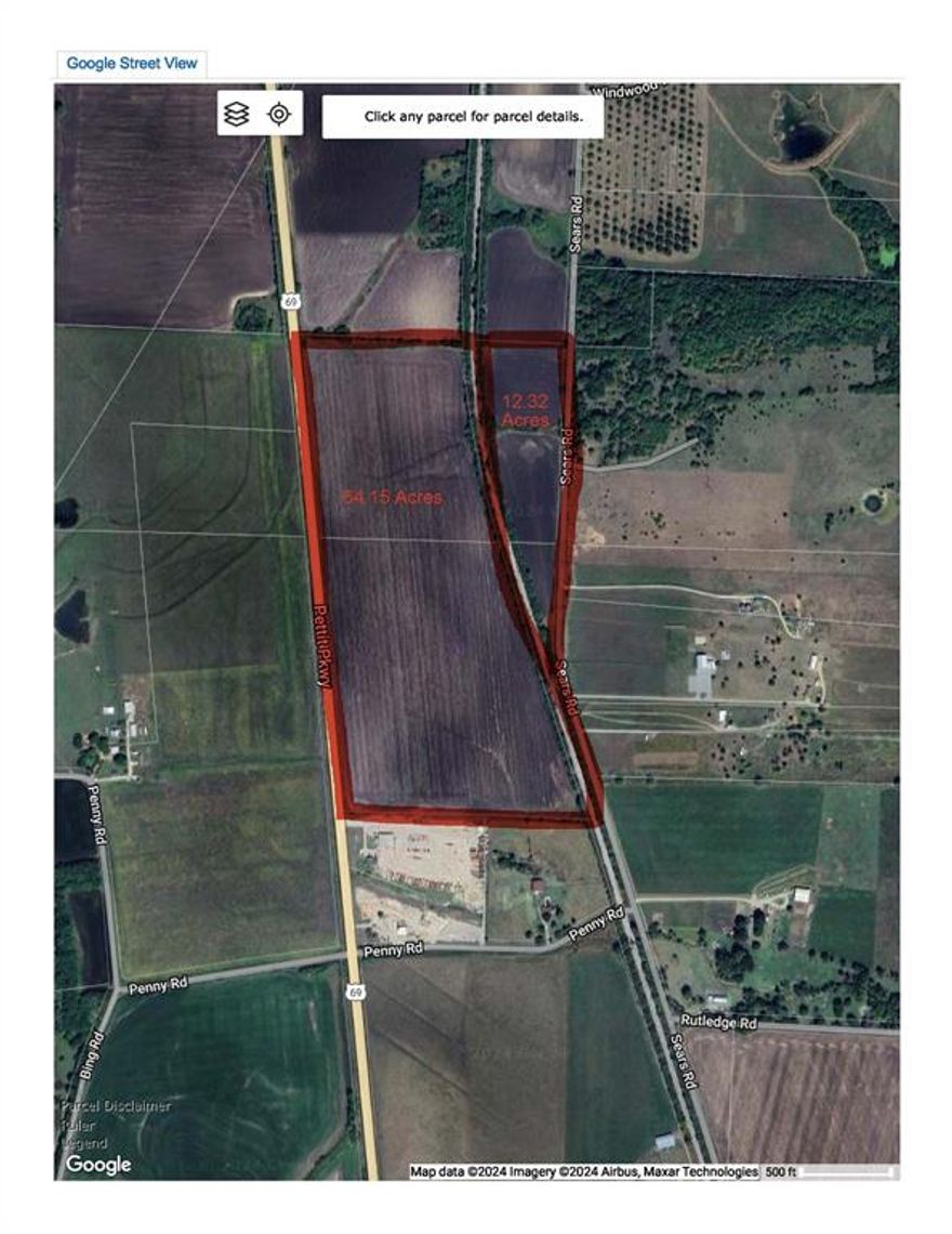 76.47 Acres on approximately 2,683 feet of highway frontage. Great piece of land. Currently in Agriculture status. Opportunity to buy and hold for future potential commercial or development use. The survey is in the documents section on the MLS. Per the MLS, the property is NOT in a floodplain. It is in zone X. There are 4 Property ID numbers for this property - 449734, 449733, 126848, and 126931.  The seller can carve out a 64.15-acre piece and a 12.32 piece from this 76.47-acre piece.  The 64.15 acres on MLS number 20679183. The 12.32-acre piece on Sears Rd is under MLS number 20679984. According to the tax rolls, part of the property is in Whitewright and part is in Bells.  All information contained in the MLS is deemed reliable, but not guaranteed.  Please perform your due diligence.