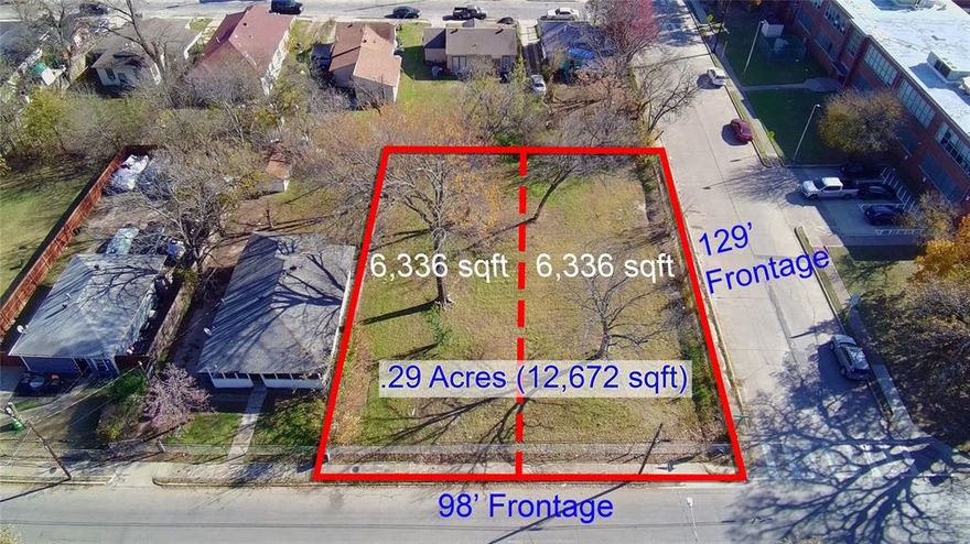 Rare opportunity to build on a spacious 12,672 sq ft double residential lot in an established and growing Dallas neighborhood. This flat corner lot has already been cleared with the previous home fully demolished saving time cost and hassle for the next owner. The lot may be approved for construction of two homes subject to City of Dallas approval and zoning requirements. Ideal for a custom single family home or residential development permitted by zoning. The lot offers excellent frontage and flexibility in design making it a strong option for builders or end users looking to create a new home from the ground up. Conveniently located near ongoing development and neighborhood improvements.
