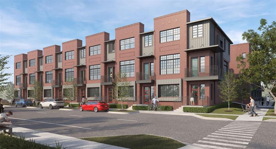 Phase 3 Expected completion in January 2026  **Up to $10,000 towards closing costs or 2-1 rate buydown** 
Upgraded unit with premium luxurious vinyl plank throughout and trendy designer tiles in bathrooms and utility. The main living area boast 11 ft ceilings with lots of natural light. Extended 12 foot kitchen island with beautiful quartz counters, soft close cabinets, and under cabinet lighting is perfect for entertaining. Relax in your living area with a stylish 72 in horizontal fireplace. Interior designer inspired finishes. Goodland Townhomes is a contemporary townhouse community comprised of 32 three story luxury units. Conveniently located on the corner of Goodland and Havenhurst near downtown Farmers Branch. This revitalizing area has many newer projects and includes restaurants, Cox Farms Market, and Dart Green Line Tram within walking distance. There are also multiple parks, as well as hike and bike trails nearby  Each unit boasts 3 bedrooms and 3.5 baths and attached 2 car garage. Photos are architect renderings, room sizes and finish outs vary per plan, so please reach out for more details.  Photos are of the model and only representative.  BEST VALUE IN TOWN and MUST SEE!!