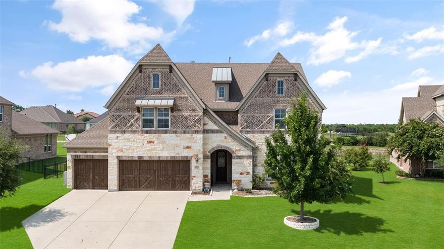 Unbeatable Value in The Bridges at Preston Crossing! This spacious and beautifully designed 4-bedroom, 4-bath home with a 3-car garage delivers exceptional quality in the sought-after Bridges golf course community within Gunter ISD. Step inside to discover soaring ceilings in the family room, a built-in dry bar, and open views to the dining area and gourmet kitchen, featuring granite countertops, gas cooktop, and double ovens—perfect for everyday living and entertaining. The private owner’s suite is a luxurious retreat with dual vanities, a stand-alone soaking tub, oversized shower with bench, large walk-in closet, and a separate linen closet. A main-floor guest bedroom and full bath provide ideal accommodations for visitors or multigenerational living. A dedicated study offers the perfect work-from-home setup. Upstairs, enjoy a spacious game room, open loft area, and two additional bedrooms—one featuring a private ensuite bath. Outdoor living shines with a screened-in back porch overlooking a generous one-third-acre lot—offering plenty of room for a pool while still maintaining yard space. Located just steps from the community’s golf club, pool, tennis courts, and resort-style amenities, this home offers luxury, lifestyle, and value in one exceptional package.