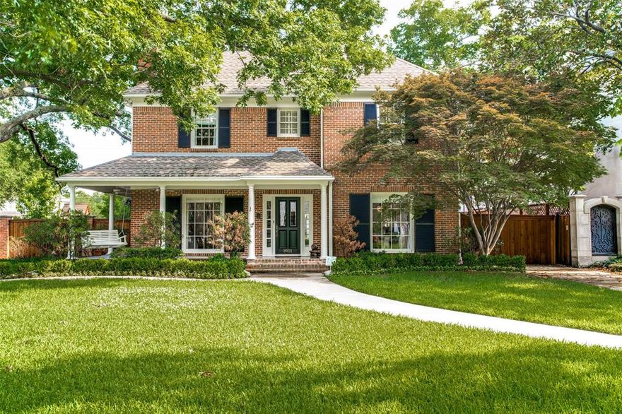 Fantastic location! One block from Hyer Elementary. Beautiful corner lot, traditional home with an inviting front porch, classic center hall plan, 9-foot ceilings, large den that opens to nice wrap around covered porch and outdoor fireplace and a wonderful Pool.