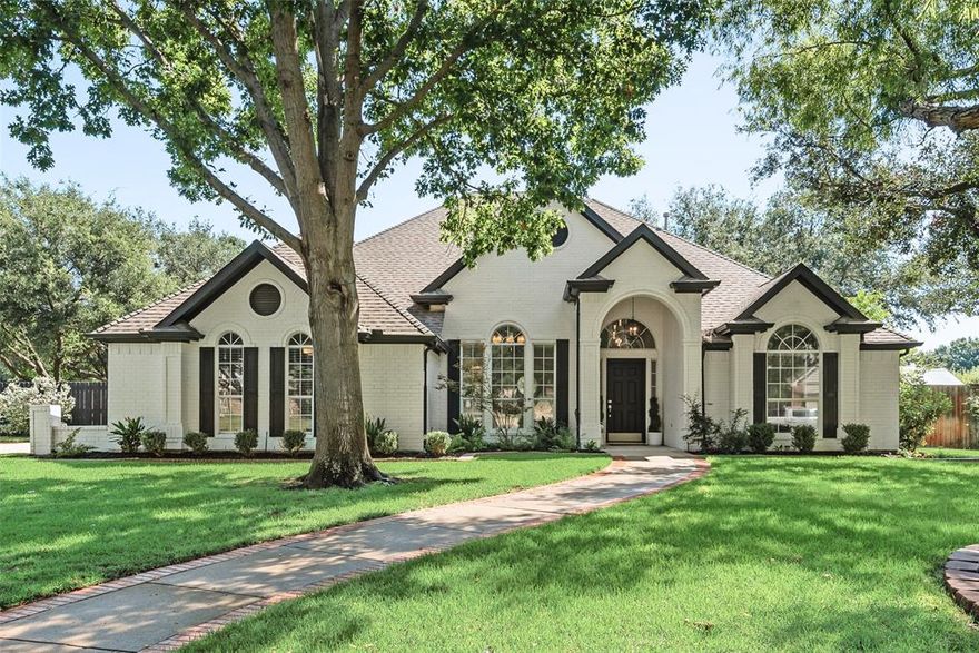 Nestled on a sprawling lot in Carroll ISD Southlake, this home welcomes you with its soaring ceilings, expansive arched windows, and an open, airy floor plan that fills the home with light. The main living areas feature wide plank French Oak engineered hardwood floors, designer LED lighting, and a custom-tiled fireplace surround. The gourmet kitchen is a showstopper with custom cabinetry, granite and marble counters, SS appliances, double ovens, built-in microwave, gas cooktop, and wine fridge, all centered around an island ideal for entertaining. The spacious primary BR offers a beautifully remodeled bath with spa-like finishes, while the other 3BR and 2BT provide comfort and flexibility. Upstairs, a sizable loft offers endless possibilities as a second living area, media room, office, or playroom. Outdoor living is just as impressive with a sparkling pool, lush landscaping, and paver patio. Updates include new interior and exterior paint, new carpeting, upgraded electrical, new plumbing fixtures, custom blinds, new water heater, HVAC maintenance, and a roof replaced approximately 4 years ago. **Showings are available by open house only Sept 27, 2025 from 1-2 PM.