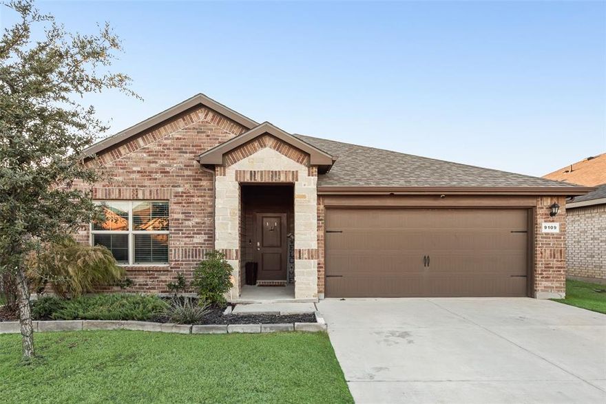 **Welcome to 9109 Ridgeriver Way in North Fort Worth.** This inviting 4-bedroom, 2-bath home offers over 1,800 square feet of thoughtfully designed living space featuring tall ceilings, an open-concept layout, and a desirable split-bedroom floor plan that maximizes both privacy and functionality.
The spacious living and dining areas flow seamlessly into the kitchen, which opens beautifully to the main living space and is equipped with granite countertops, stainless steel appliances, a large center island, and a corner walk-in pantry—perfect for everyday living and entertaining. The private primary suite features an en-suite bath and a generous walk-in closet, while secondary bedrooms offer flexibility for guests, family, or a home office.
Step outside to enjoy a large backyard complete with a covered patio, an expansive covered deck, a $30K swim spa, and a storage building—ideal for relaxing, entertaining, or creating your own outdoor retreat.
Located in the desirable Watersbend South community, residents enjoy access to two sparkling community pools, two parks, and scenic sidewalks. Just minutes from shopping, grocery stores, and major highways, this home offers both convenience and connectivity. Zoned to highly regarded Eagle Mountain-Saginaw ISD, this home truly has it all.
