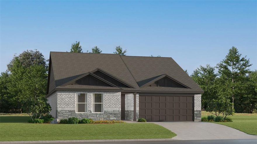 This new single-story home offers a low-maintenance layout designed for modern lifestyles. Two secondary bedrooms are located off the foyer, surrounding a full bathroom. An open-concept floorplan blends the kitchen, dining room and family room for seamless everyday transitions and multitasking. A luxurious owner’s suite is nestled into a private corner, complete with an en-suite bathroom and walk-in closet.