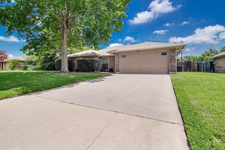 HUGE PRICE IMPROVEMENT! MOTIVATED SELLER! Space, space and more space in this solid 3 bedroom 2 bath 2 car garage home in an established neighborhood.  Open concept living and dining. Living room features fireplace with wood beams and vaulted ceilings. Kitchen offers granite countertops, buffet for entertaining, lots of cabinet space, breakfast bar, and pantry. Oversized laundry room located off of the kitchen. Flex space can be game room, extended living, or office, heated and cooled with exterior door.  Patio off the flex space which could be outside dining or lounging.  Primary bedroom has on suite bath.  Large, privacy fenced backyard.  The options are endless! Immediate move in available. Come see today!