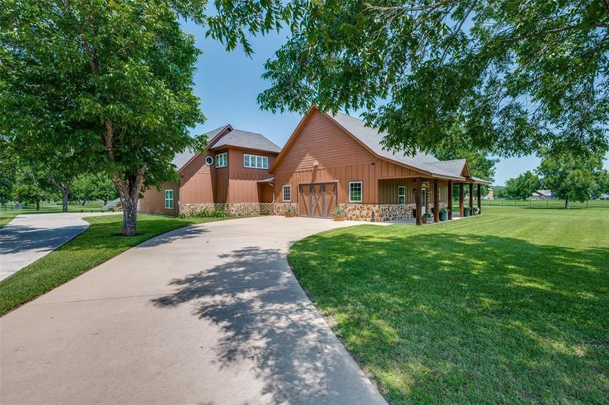 Welcome to 1922 Burkett Ct.! This incredible barndominium is set on 3 lush acres full of beautiful pecan trees. With 4 bedrooms, 3 baths, custom built-ins, and newly refinished floors, it has all the comforts you need. Located in the gated community, The Orchards on the Brazos, you’ll have access to great amenities like a private park and playground, plus direct access to the Brazos River—perfect for fishing large mouth bass, striped bass, and crappie. You're also just a short drive away from the charming historic towns of Cleburne, Granbury, and Glen Rose, all within 15 to 30 minutes. Embrace the perfect blend of rustic charm and serene natural beauty in this exceptional home.