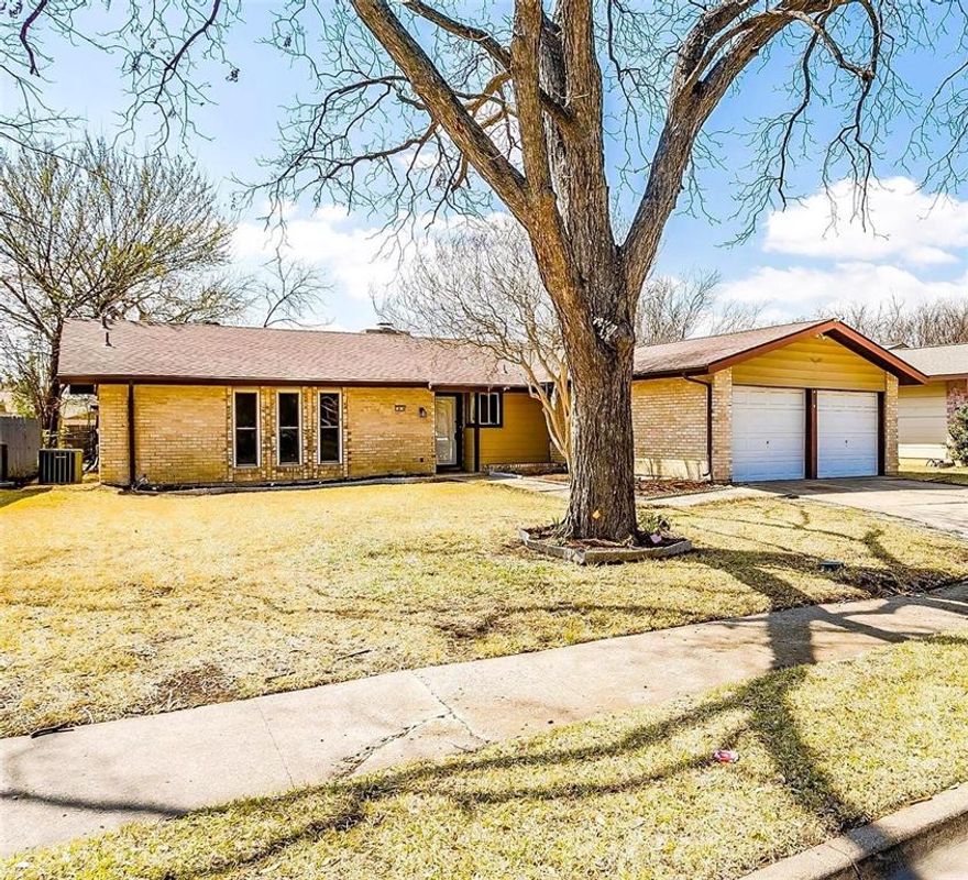 Great investment Opportunity, 3 Bedroom, 2 Bathroom Home with Sunroom and big backyard with no HOA, 2-Nestled on a quiet interior lot in Arlington’s friendly Briar Meadow neighborhood, this home offers the perfect combination of comfort, style, and convenience. Enjoy an established community with mature trees and an outstanding location with quick access to I-20, HWY 360, and HWY 303 for easy commutes to DFW Airport, local shops, dining, and entertainment. Step inside to find a light-filled open floor plan with wood and luxury vinyl plank flooring, fresh neutral paint, and French doors that allow abundant natural light. The well-appointed kitchen features custom cabinetry, granite countertops, a subway tile backsplash, stainless steel appliances, and plenty of counter and storage space. The spacious living room centers around a floor-to-ceiling stone fireplace with hearth, creating a cozy yet elegant focal point. The bathrooms have been updated with tiled showers and modern vanities with granite tops, while the bedrooms feature new carpet for added comfort. Enjoy the sunroom for year-round relaxation or step out to the private, fully fenced backyard with ample green space and a storage shed. A 2-car garage, no HOA, and a central Arlington location make this home even more desirable. The seller is motivated , property to be sold AS-IS, with no repairs to be made. Whether you’re looking for a move-in-ready residence or a turnkey investment opportunity, this home offers exceptional value in one of Arlington’s most convenient and established neighborhoods!