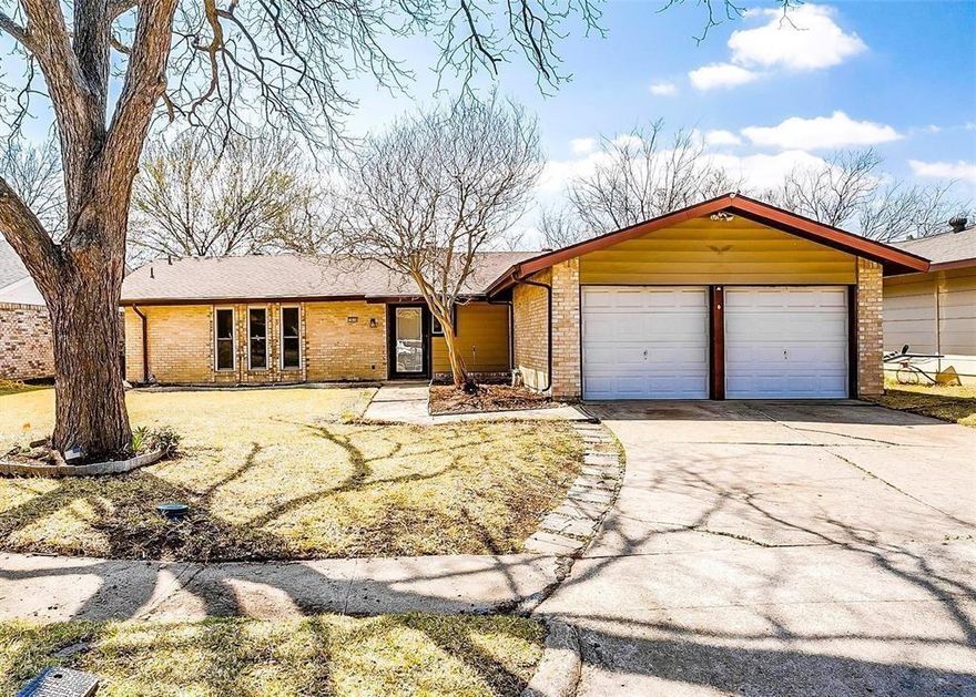 Great investment Opportunity, 3 Bedroom, 2 Bathroom Home with Sunroom and big backyard with no HOA, Solar panels installed , Nestled on a quiet interior lot in Arlington’s friendly Briar Meadow neighborhood, this home offers the perfect combination of comfort, style, and convenience. Enjoy an established community with mature trees and an outstanding location with quick access to I-20, HWY 360, and HWY 303 for easy commutes to DFW Airport, local shops, dining, and entertainment. Step inside to find a light-filled open floor plan with wood and luxury vinyl plank flooring, fresh neutral paint, and French doors that allow abundant natural light. The well-appointed kitchen features custom cabinetry, granite countertops, a subway tile backsplash, stainless steel appliances, and plenty of counter and storage space. The spacious living room centers around a floor-to-ceiling stone fireplace with hearth, creating a cozy yet elegant focal point. The bathrooms have been updated with tiled showers and modern vanities with granite tops, while the bedrooms feature new carpet for added comfort. Enjoy the sunroom for year-round relaxation or step out to the private, fully fenced backyard with ample green space and a storage shed. A 2-car garage, no HOA, and a central Arlington location make this home even more desirable. The seller is motivated , property to be sold AS-IS, with no repairs to be made. Whether you’re looking for a move-in-ready residence or a turnkey investment opportunity, this home offers exceptional value in one of Arlington’s most convenient and established neighborhoods!