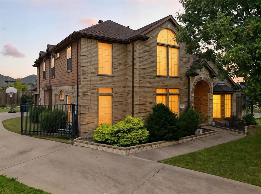 Well maintained home in a quiet cul de sac with an oversized backyard in Maxwell Creek.This impressive custom-built residence sits on a beautifully landscaped 0.42-acre lot. The home includes 4 bedrooms, 2 living areas, and a dedicated office space.Inside, you’ll find a bright, open layout featuring gleaming engineered wood floors, a two-story foyer and family room, a marble fireplace, designer lighting, and updated bathrooms with custom cabinetry throughout.The chef’s kitchen offers granite countertops, stainless steel appliances, and a convenient butler’s pantry. The luxurious primary suite includes a spa-inspired bath with a frameless glass shower. Upstairs, enjoy a spacious game room and an incredible media room complete with stadium seating, a dry bar, projector, screen, and full audio setup. A flexible study or media room can easily be converted into an additional bedroom.Outdoor features include a motorized driveway gate, an 8-ft board-on-board cedar fence, and the privacy and security every homeowner wants.The community offers fantastic amenities such as pools, playgrounds, bike and jogging trails, and is within walking distance to the elementary school and just minutes from Murphy Marketplace.