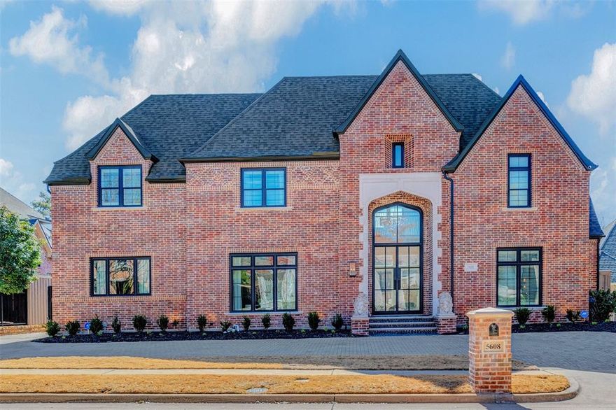 A MUST-SEE home! Indulge in the luxury guest house added in 2023, featuring a  bedroom, upgraded bathroom, fully equipped kitchen including a range, dishwasher, and fridge. Unwind by the cozy fireplace in the living area, which seamlessly connects to the outdoor oasis through sliding doors, revealing a beautiful pool. The attention to detail continues inside with tile and wood floors, tall windows for natural light and more. Formal living and dining rooms lead to a secluded home office with access to a dry bar with beverage fridge. Next stop is the gourmet kitchen boasting professional Wolf appliances: 6 burner gas range, built-in coffee station, microwave and convection oven. Breakfast nook and family room feature built-ins and pool views. Primary suite is down with pool views and spa-like bath: freestanding tub, dual walk-in closets with built-ins and double shower. Upstairs is a game room or media room with built-ins, plus 4 bedrooms and 2 full baths.