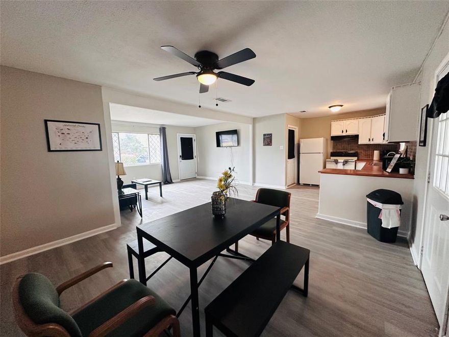 Charming 3-bedroom, 1-bathroom home in Bossier City, perfectly located near I-220, I-20, Shed Road, and Airline Drive for quick access to everything! This home features an open floor plan with fresh neutral paint and vinyl flooring throughout, creating a clean and modern feel. Enjoy the outdoors year-round with a covered back patio, and rest easy knowing the home has a brand-new roof. A great opportunity to own a move-in-ready home in a super convenient location! ** Seller is a Licensed Real Estate Agent.