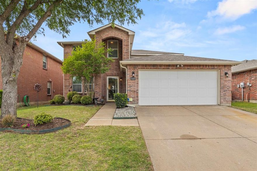 Spacious and move-in ready home in the sought-after Harris Crossing neighborhood! With tons of recent updates. This well-designed home offers a downstairs primary suite and three oversized bedrooms upstairs, plus a large game room perfect for entertaining or relaxing. The home features tile flooring downstairs and wood laminate flooring upstairs with beautiful wood stairs — no carpet anywhere!  The kitchen includes stainless steel electric appliances and opens to the main living space, making it ideal for everyday living and gatherings. Major updates provide peace of mind, including a 30-year roof installed in 2019, HVAC replaced in 2016, and water heaters replaced in 2019. Conveniently located near the neighborhood common area and within walking distance to a Mansfield ISD elementary school, this home offers the perfect combination of space, comfort, and location.
