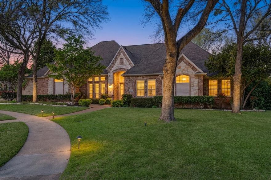 Experience refined living in this rare single-story estate on nearly ½ acre in the heart of McKinney, tucked away as a hidden gem within a quiet cul-de-sac community, just moments from Eldorado Country Club and convenient access to Hwy 75. Spanning nearly 4,000 square feet, this exceptional home offers 4 bedrooms, 4 bathrooms, and an elegant blend of space, comfort, and thoughtful design.

Inside, expansive interiors open into multiple curated living spaces—including a grand living room, formal dining, private study, intimate sitting room, and a versatile flex space tailored to your lifestyle. The single-story layout provides both effortless flow and functional separation.

Expansive windows flood the home with natural light and frame stunning backyard views, creating a seamless connection between indoor living and the surrounding landscape. The result is a calm, open feel where the home and nature exist in harmony.

Step outside to your private backyard retreat—truly one of the home’s most captivating features. A pebble-tec saltwater pool, well-appointed cabana with built-in grill and storage, and expansive green space are surrounded by mature trees, creating a peaceful, resort-style setting ideal for both entertaining and quiet escape.

Enhancing both comfort and efficiency, the home features premium upgrades including an EcoWater whole-home filtration system, APCO Fresh-Aire UV air purification, a tankless water heater, and recently updated pool equipment.

Located in an established community known for towering trees, scenic walking trails, and proximity to Al Ruschhaupt Park and disc golf, with optional access to Eldorado Country Club.

A rare offering that combines privacy, space, and a seamless indoor-outdoor lifestyle—this is luxury living without compromise.

For a deeper appreciation of the home’s design, upgrades, and setting, explore the detailed list of improvements and experience it through the stunning video tour.