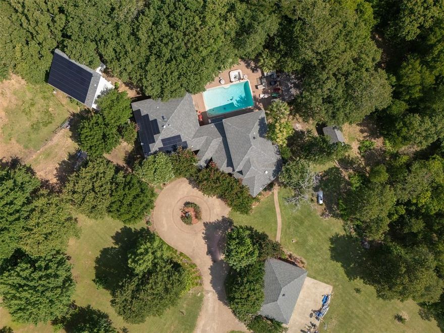 Turnkey North Texas Agribusiness Estate, Pool, Wine Cellar, Orchards & Commercial Facilities! Experience a rare opportunity to own a premier North Texas agricultural estate and luxury ranch property on 40.38 meticulously cross-fenced acres in the prestigious Alvarado area of Johnson County. This turnkey commercial agribusiness features 12,000 sq ft of hydroponic greenhouses with premium grow lights, climate control fans, and high-efficiency irrigation systems, plus over 15,000 sq ft of insulated metal buildings, a 2,000 sq ft walk-in cooler, and a 1,000 sq ft freezer. A dedicated showroom and manufacturing space with dock-height loading bays is ideal for product distribution and value-added production. The property includes sustainable solar power infrastructure for energy efficiency and thriving mature peach orchards supported by a fully operational irrigation and equipped pole barn. The main residence offers 4,400 sq ft within the total 19,000 sq ft of improvements, featuring 4 bedrooms, 3.5 baths, and a chef’s kitchen with dual islands and Miele appliances. Enjoy resort-style outdoor living with an in-ground pool and spa, outdoor kitchen, brick-oven patio, and pool house with a full bath. The estate also includes a detached 3-car garage, in-ground wine cellar, and a 1,200 sq ft guest house with full kitchen, laundry, and private living quarters, perfect for multi-generational living or staff accommodations. Built in 1992 with lasting craftsmanship, this secure, gated property offers co-op water, well-maintained septic, and easy access via asphalt and gravel roads. Perfect for luxury ranch buyers, commercial agricultural investors, or anyone seeking a high-value farm property near Fort Worth, this estate combines business potential with private, upscale living.