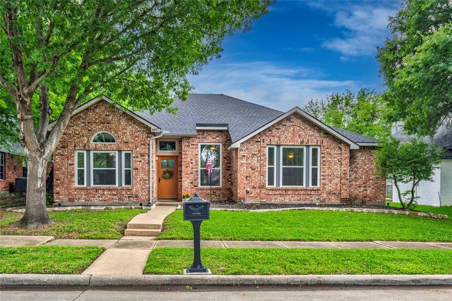 Charming 3 bedroom, 2 bath home with 2 living areas and 2 dining areas in McKinney's Seville Addition of The Highlands! Move-in ready with 2025 renovated bathrooms, kitchen appliances, window coverings, can lights, & fresh paint throughout! 2025 AC unit! 2025 Class 4 upgraded roof! 2022 windows! The entry opens to an inviting living room with decorative built-in bookcase and dining room. A wood-burning fireplace anchors the family room where you'll enjoy views of the backyard and easy access to the kitchen. Quartz counters, stainless steel appliances, painted cabinets, an island, a pantry for storage, & adjoining breakfast room make the kitchen a welcoming hub to cook and entertain. The primary suite boasts a custom closet system and a gorgeous updated bathroom with quartz counters, dual sinks, tile floors, frameless shower, and on-trend hardware and fixtures. All 3 bedrooms enjoy updated fans with light fixtures. Even more living area can be enjoyed outdoors under the cedar covered patio or on the grassy backyard framed by the 2025 board-on-board cedar fence. 2 car attached garage for convenience and security. Centrally located between Eldorado Pkwy and SH 121, just east of Lake Forest Drive. Such a gem with all of the work already done for you!