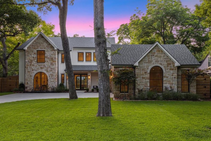 The Santa Clara Estate, a Rare opportunity to own Brand New Construction with a 3 Car Garage in Big Forest Hills on a Half Acre Lot! Less than a mile from White Rock Lake and Bike Trails, providing Harmony between Nature and Luxury. With the finish out quality of a custom built home. As you pull into the long winding driveway you immediately feel like you're in your own sanctuary. The design was careful crafted to make 5100 sq ft feel intimate but still have an open concept sophistication. The Residence includes multiple areas to entertain with a game room, firepit, outdoor kitchen with coyote grill, oversized rear and front patio with screens, and expansive front yard. The Primary Suite is downstairs with tranquil views of the firepit and backyard. Also has a En suite bath with designer finish outs, stand alone Tub, Glass shower, vanity area and Oversized Walk in Closet. The Chefs kitchen features stained grade Oak Inlays, Wolf SS 8 Burner Range, Thermador built in Fridge, Commercial Grade Hood Vent, Coffee bar, Large Walk in Pantry with Sub Zero Wine Fridge, Herringbone Oak Wood Floors, and more. Featuring 5 bedrooms with en suite baths. Designed for seamless indoor & outdoor living with pocketing glass doors to bring in natural light. Close to Lakewood shopping and Dining this home has it all!