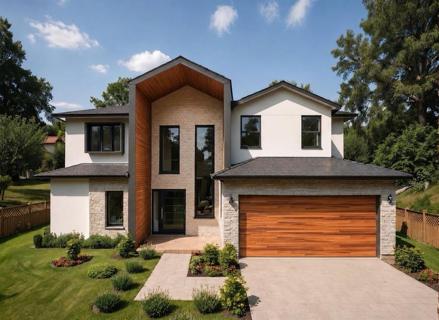 Introducing a striking new luxury residence in the heart of Lake Highlands, where warm modern architecture meets thoughtful, high-end design. This custom-built home offers 5 bedrooms, 5 bathrooms, soaring ceilings, designer finishes, and exceptional indoor-outdoor flow.
From the moment you arrive, the home makes a statement with its dramatic architectural entry, rich wood accents, clean stucco lines, natural stone detailing, and oversized windows that flood the interior with natural light. Inside, the breathtaking double-height living room with 21-foot ceilings opens seamlessly to the dining area, chef’s kitchen with natural white oak cabinetry, and covered outdoor living spaces.
The gourmet kitchen features an oversized island, butlers pantry with all appliances, wine fridge, ice maker, and custom cabinetry designed for both entertaining and everyday living. The private downstairs primary suite offers a spa-inspired bath, oversized walk-in closet, freestanding tub, and expansive shower, while upstairs includes spacious secondary bedrooms and a large family room with bar area.
Outdoor living was designed with entertaining in mind, featuring a covered patio with outdoor kitchen setup, grill area, sink, and seamless access from the main living spaces. Additional highlights include a dedicated office, oversized laundry room, custom lighting throughout, and a 2-car garage.
A rare opportunity to own a one-of-a-kind architectural home blending warmth, scale, and luxury in one of Dallas’ most desirable neighborhoods.