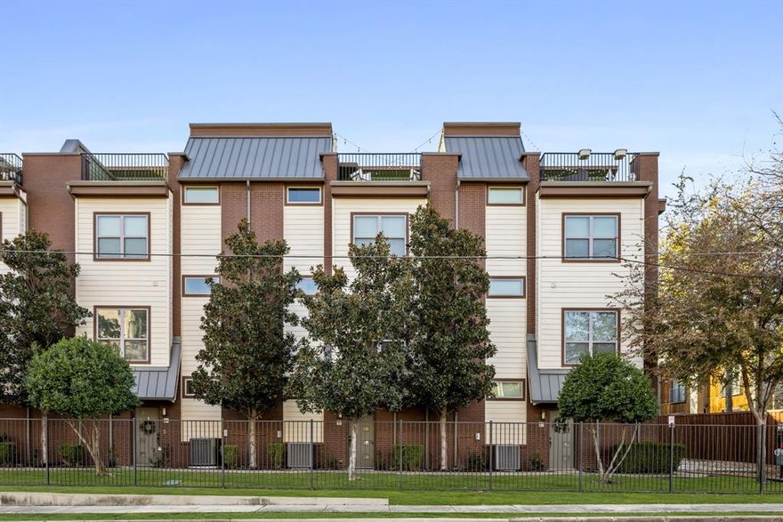 Great design, check. Great location, check. Incredible value, check. This home sits in the heart of one of Dallas' most sought-after neighborhoods, where everything you need is just a short stroll away. Enjoy the ultimate walkability with Greenville Avenue, Trader Joe’s, Sprouts, Village Baking Co., and more right around the corner. Inside, the open-concept living and dining area impresses with hardwood floors, a gas log fireplace, and soaring ceilings. The chef’s kitchen boasts Bosch stainless appliances, a wine fridge, and a stylish island. Retreat to the spacious primary suite with a spa-like bath and walk-in closet. Don’t miss the rooftop deck with indirect views of the iconic TX Star Ferris Wheel—perfect for entertaining! Plus, the oversized 2 car garage offers extra storage and room for a full-size washer dryer.