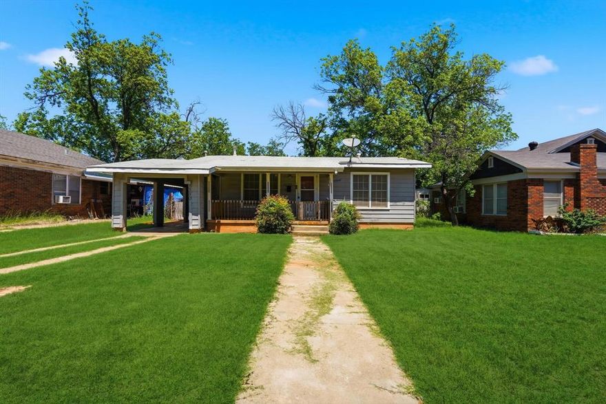 INVESTOR SPECIAL HOME SOLD AS IS! Opportunity is knocking with this 3 bedroom home full of potential and ready for transformation! Located in a well established neighborhood in Abilene, this property offers a fantastic canvas for investors, flippers, or buyers looking to create their dream home. Inside, you’ll find original hardwood floors that are just waiting to be brought back to life, adding timeless character and charm. The home sits on a spacious lot with a large backyard shaded by mature trees, perfect for relaxing, entertaining, or future upgrades. Additional features include a 1 car carport and a functional layout with great bones. With the right vision and updates, this property could truly shine. Sold AS IS. Ideal for those looking to add value and maximize return. Don’t miss your chance to invest in a centrally located property with incredible upside!