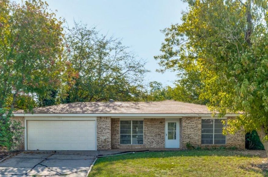 Payments could be as low as $1000.00 P.I. a month the first year. Charming 3-Bedroom Home in Peaceful Bowie, TX!  Nestled in the beautiful and quiet city of Bowie, this inviting 3-bedroom, 2-bath home is ready to welcome you! Enjoy small-town living just northwest of DFW, with easy access to restaurants, schools, and major highways — offering both tranquility and convenience.  Step inside to a warm and welcoming living room featuring a beautiful brick fireplace with a raised hearth, perfect for relaxing evenings or entertaining friends and family. The open layout flows effortlessly into the dining area and kitchen, creating a seamless space for gatherings. The kitchen stands out with its abundance of cabinetry and stunning custom hardwood countertops — a unique focal point that’s sure to spark conversation.  The spacious primary suite includes an ensuite bathroom for added comfort and privacy, while the additional full-sized bedrooms feature walk-in closets and plenty of room to make your own.  Step outside to your covered patio overlooking a huge backyard — the perfect setting for weekend barbecues, outdoor games, or simply unwinding under the Texas sky. A storage shed adds extra convenience for tools and lawn equipment.  This charming home offers the perfect blend of comfort, character, and location. Furniture is included! Don’t miss your chance — come see it for yourself before it’s gone!