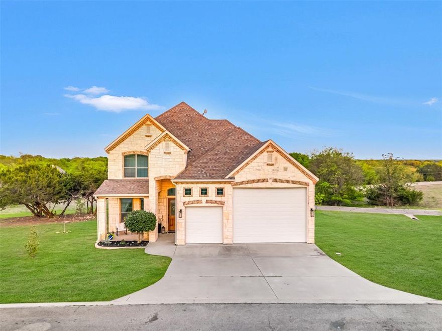 Discover this stunning two-story home offering the perfect blend of luxury and comfort. Featuring 4 spacious bedrooms, 2.5 bathrooms, two living areas, and two dining spaces, this home is designed for both relaxation and entertaining. A dedicated office provides the ideal work-from-home setup, while two laundry rooms add convenience for a busy household.

The property includes a 3-stall garage, with a double garage measuring 16 feet wide and boasting an impressive 14-foot ceiling, plus a 50-amp plug for added versatility. Enjoy outdoor living at its finest with a welcoming front porch, a covered back porch, and an upper-level balcony—perfect for taking in breathtaking sunrises, sunsets, and local wildlife.

Located in the exclusive gated community of The Highlands within White Bluff Resort, this home offers access to an exceptional lifestyle. Set near beautiful Lake Whitney—famous for its striking white bluffs and crystal-blue waters—you’ll enjoy a wide range of amenities including boating, fishing, golf, pickleball, tennis, a fitness center, spa services, on-site dining, and swimming pools.  Experience luxury living in a serene, resort-style setting.
White Bluff Resort amenities include:
•Two championship 18-hole golf courses
•Marina with boat slips
•Five swimming pools
•Tennis-pickleball courts
•On-site dining
•Fitness Center
•Health Spa
•Conference Center
•Lodging: Hotel, Rustic Cabins, Condos
WOW! Luxury, comfort, and style come together here—this home has your name written all over it.