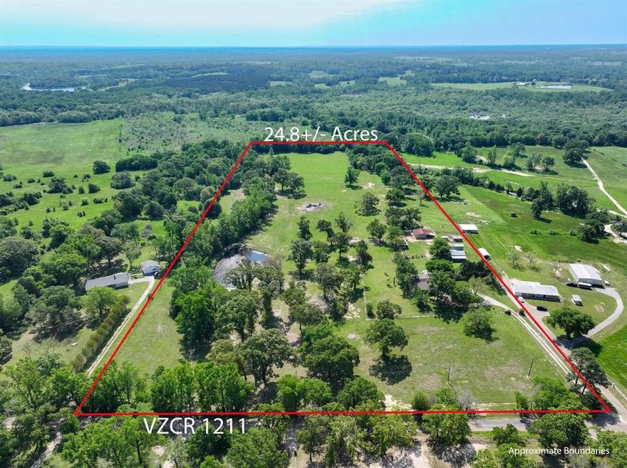 Imagine trading noise and congestion for space, light, and freedom—without giving up convenience. Tucked just minutes north of I-20, Hidden Meadow Ranch offers approximately 24.84 acres of peaceful Texas countryside accessed by a scenic, tree-covered drive that instantly slows life down. This property is designed for people who want room to breathe and flexibility to live life their way. The land unfolds into open, usable acreage with sweeping views. Multiple outbuildings and RV parking create endless opportunities. At the heart of the property is a warm, thoughtfully updated home that balances comfort with functionality. With five bedrooms plus multiple living and dining spaces and a dedicated office space, the layout adapts easily to remote work, multigenerational living, homeschooling, or hosting guests without crowding. Every space reflects care, upkeep, and pride of ownership, making the home truly move-in ready. Start your mornings on the front porch, end your evenings on the back deck, and let the wide-open views reset your pace of life. Whether you envision quiet productivity, weekend gatherings, or a personal sanctuary away from it all, this property delivers a rare opportunity to own not just land—but a lifestyle built around space, balance, and possibility.
