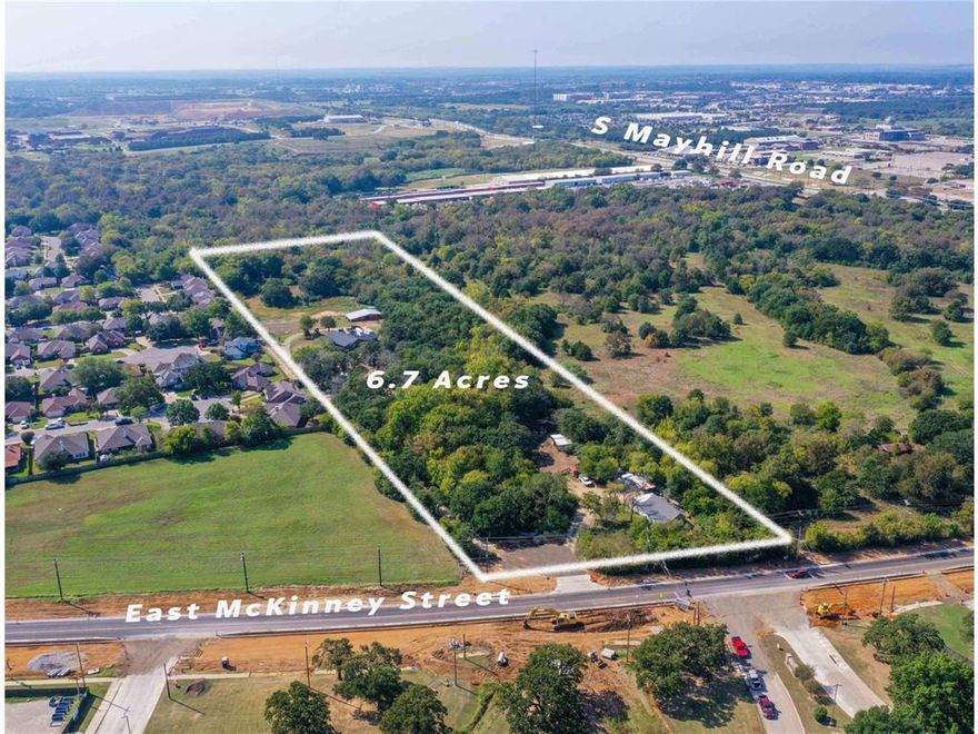 Prime Denton Development Tract – 8.45 Acres with Rezoning in Progress
Discover a rare opportunity in the path of growth on E. McKinney Street, Denton, TX. This property includes 6.7 acres at 5090–5094 E. McKinney St.,   Combined with the adjacent 1.77 acres, the site offers 8.5 acres of prime development land with strong future potential.
Future permitted uses may include:
 • Neighborhood retail and office space
 • townhomes,Duplex,Triplex, Fourplex
 • Mixed residential-office or residential-retail projects
 • Community services, restaurants, or live-work concepts

With excellent frontage and visibility along E. McKinney Street, this property benefits from proximity to established neighborhoods, Denton’s growing commercial sectors, schools, parks, and major traffic corridors.
This is a unique chance for builders, developers, or investors to create a signature neighborhood-oriented project in a high-growth North Texas market.

Highlights:
 • Total acreage upon rezoning: 8.5 acres (approx.)
 • High-growth Denton corridor with strong traffic counts
 • Flat, buildable land with easy utility access
 • Strategic frontage on E. McKinney Street
 • Proximity to Dollar General, established neighborhoods, and future development zones
With Denton’s rapid expansion and increasing demand for live-work-play spaces, this property presents a rare chance to secure large, contiguous acreage with transformative zoning potential.