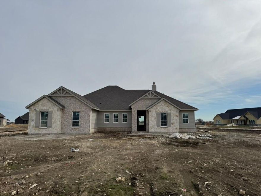 Estimated April 2026 completion! Ask us about our Trade In Trade Up program, we can buy your home! *SPRAY FOAM ENCAPSULATED* The 4-bedroom, 2 bath home presents a creative yet sensible layout of the home’s 2,483 square feet of living space. Right from the front entrance, you can see the entire main living area. The open concept enhances the spacious feeling and makes it easy to have conversations no matter where you are—perfect for entertaining! In the kitchen, we’ve incorporated a massive center island that doubles your counter space and provides comfortable seating for 4 people at the breakfast bar. You can also enjoy the view of the fireplace in the family room. If a formal dining room is on your new home wish list, check that off. Just a few steps from the kitchen, this floor plan has just the room for those special occasions. If formal isn’t your thing, use this as a playroom or a living room. Across the foyer, is a flex room to expand on the versatility. The primary bedroom is nestled in the back of the home under a tray ceiling that accentuates the roominess. The primary bathroom smartly uses space for both a soaking tub and step-in shower, and a private water closet. The 3 secondary bedrooms are clustered in a space on the other side of the home’s layout. Two of them offer a walk-in closet, while the third one gives just a little bit more floor space. The 3 bedrooms share the home’s second full bath. For a home that creates the ideal balance between togetherness and privacy, this home is fit to be tried!