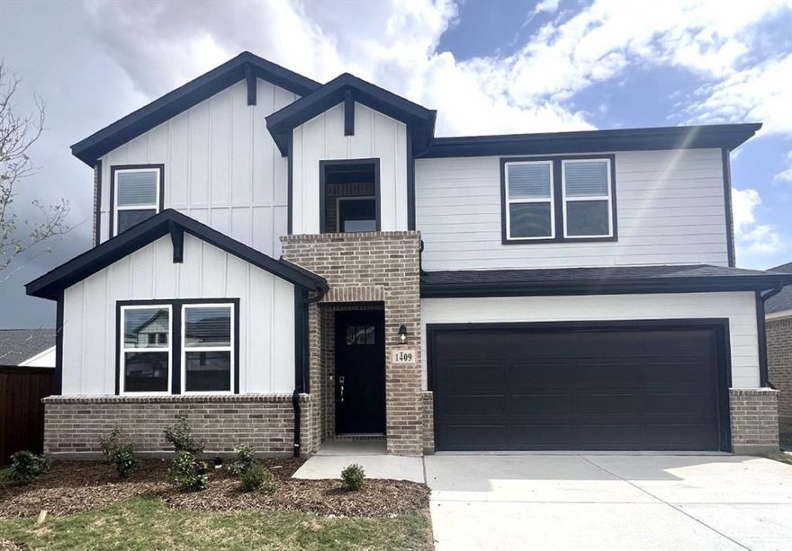 What's Special: Best Seller - 5th Bedroom - Game Room - Flat Lot - North Facing Lot. New Construction - April Completion! Built by Taylor Morrison, America's Most Trusted Home Builder. Welcome to the Lavaca at 1409 Mustang Canyon Drive in Madero! This inviting new home features a secondary bedroom and full bath just off the foyer, offering flexibility for guests or a home office. The open kitchen overlooks the dining area and great room and includes quartz countertops, a center island, and an easy flow for everyday living, with Revwood flooring throughout the main living areas. Step outside to the covered patio, perfect for relaxing or entertaining. The primary suite is privately tucked off the great room and offers peaceful backyard views, an en-suite bath, and a walk-in closet. Upstairs, three secondary bedrooms share a full bath alongside a spacious game room designed for gathering and unwinding. There’s so much to love about Madero in Fort Worth. Set on spacious lots with winding streetscapes, the community feels open and inviting. Planned amenities include open-air centers, sports courts, a resort-style pool, lush trails, and future retail. With no MUD or PID taxes, you’ll have even more freedom to enjoy all Fort Worth has to offer. Additional Highlights Include: Covered patio, GE top load washer and dryer, GE energy star refrigerator, and whole house blinds. Photos are for representative purposes only. MLS#21240043