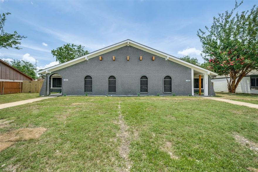 Full of potential and uniquely styled, this spacious Richardson home stands out with its bold exterior, arched windows, and generous layout. The large living area features soaring vaulted ceilings, durable wood-look flooring, and abundant natural light—offering a blank canvas ready for your personal touch. The functional floor plan connects living, dining, and kitchen spaces for easy everyday living or entertaining. Located in a quiet, established neighborhood within sought-after Richardson ISD, and just minutes from major highways, shopping, and dining. Whether you're looking for your first home or a great investment opportunity, this property delivers space, charm, and location.