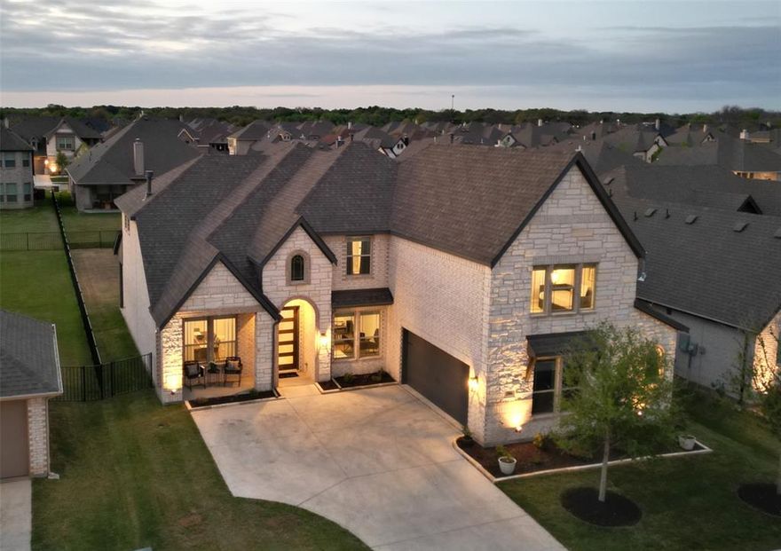 Beautiful better than new home in Abe’s Landing in Granbury offering 5 bedrooms, 4 full baths, and 3,518 sq ft of thoughtfully designed living space. Only one year old, this Bloomfield Spring Cress floorplan shows even better than a model home. The open concept layout features a vaulted living area with an impressive loft overlooking the main space, all complemented by designer finishes throughout. The spacious primary suite offers a large bedroom and a luxurious bath with a separate tub and walk-in shower. Situated on a 0.21-acre lot, the fully fenced backyard with wrought iron fencing is  landscaped and includes a sprinkler system. Enjoy both a covered front porch and  back patio perfect for relaxing or entertaining. Has a transferable mechanical and structural warranty.  Seller's work is  relocating, creating a great opportunity to own a like new home without the wait.  don’t miss this one!!!